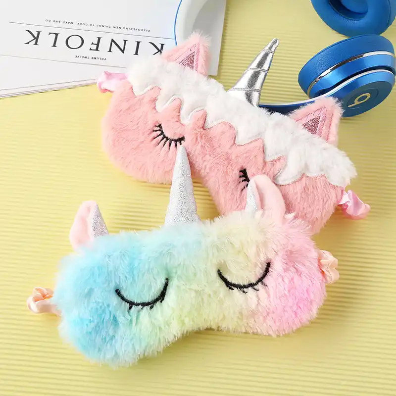 Mascara Para Dormir Con Dibujos De Unicornios Venda De Felpa Para Sombra De Ojos Para Viajes Fiesta En Casa 1 Unidad Maquina Para El Cuidado Facial Aliexpress