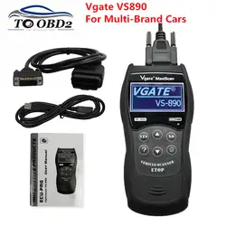 Бесплатная доставка Новый VGATE VS890 OBD2 Универсальный считыватель кодов OBD2 сканер мульти-языковой, Vgate VS890 автомобильный диагностический