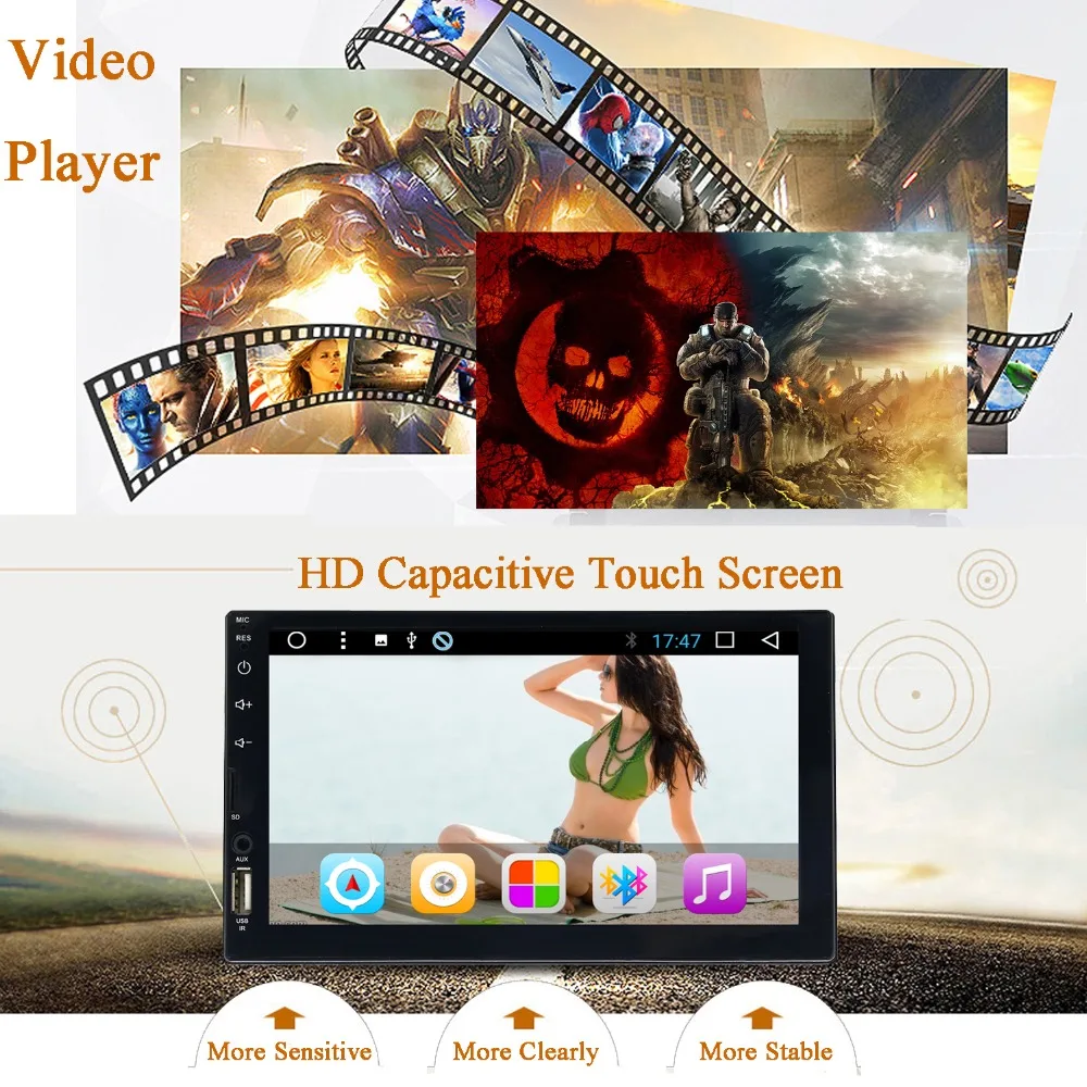 Cheap Panlelo 2 Din Car Radio GPS Android Car Multimedia 7" Touch Screen 1024*600 Video Player Octa-Core 1.6 GHz 2G16G Bluetooth 2