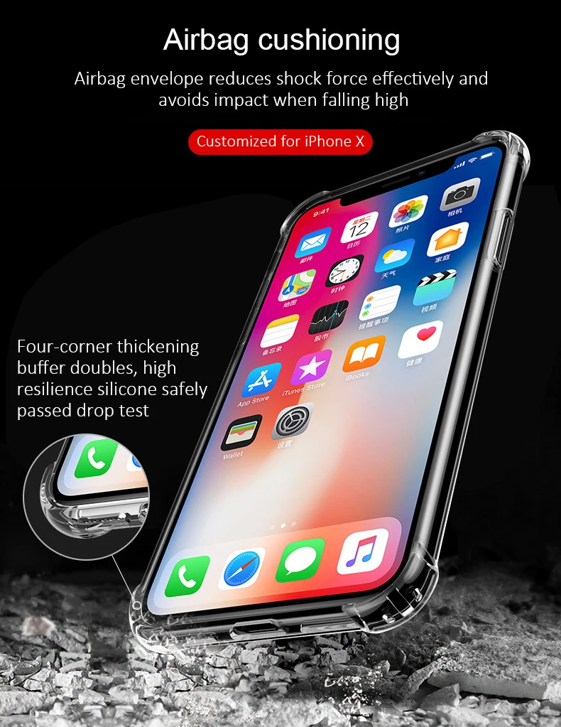 Phone Case For Iphone 7 Case Iphone XS Max Case XR 6 8 6S Plus Luxury Brand Case Transparent Clear Black Cover For Iphone X Case