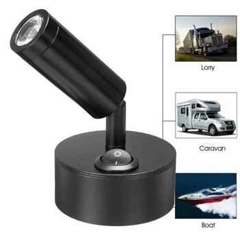 

2019 New Arrival 1pc Interior LED Spot Reading Light Caravan Boat Wall Cabinet Chart Lamp 12-24V High Quality Reading Light