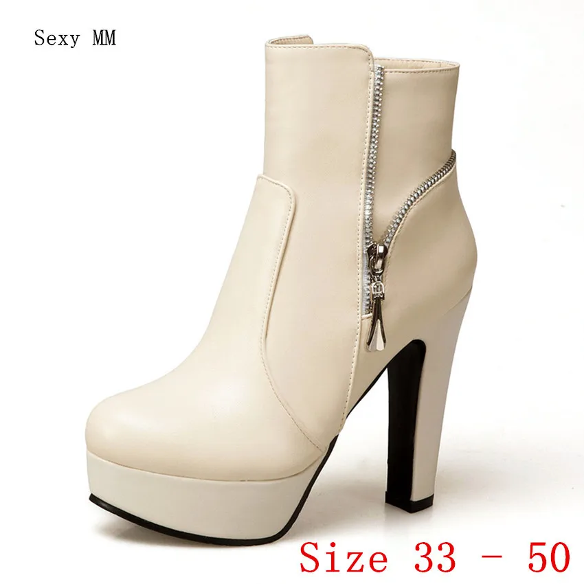 

Spring Autumn High Heel Shoes Women Ankle Boots Platform Woman Short Boots Plus Size 33 34 - 40 41 42 43 44 45 46 47 48 49 50