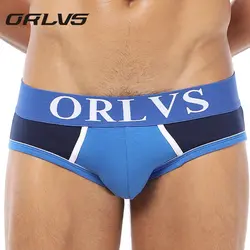 ORLVS бренд лучший Для мужчин нижнее белье 1 шт./лот сексуальные мужские плавки хлопок Для мужчин s скольжения Cueca Мужской трусики трусы для