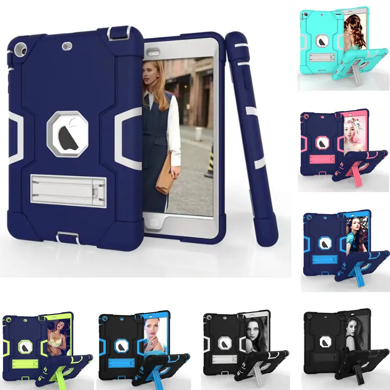 preço Caso à prova de choque para iPad Mini Da Apple 2 3 1 Retina Safe Kids luxo Silicone Rígido PC Kickstand Armadura Capa para iPad Mini 1 2 3