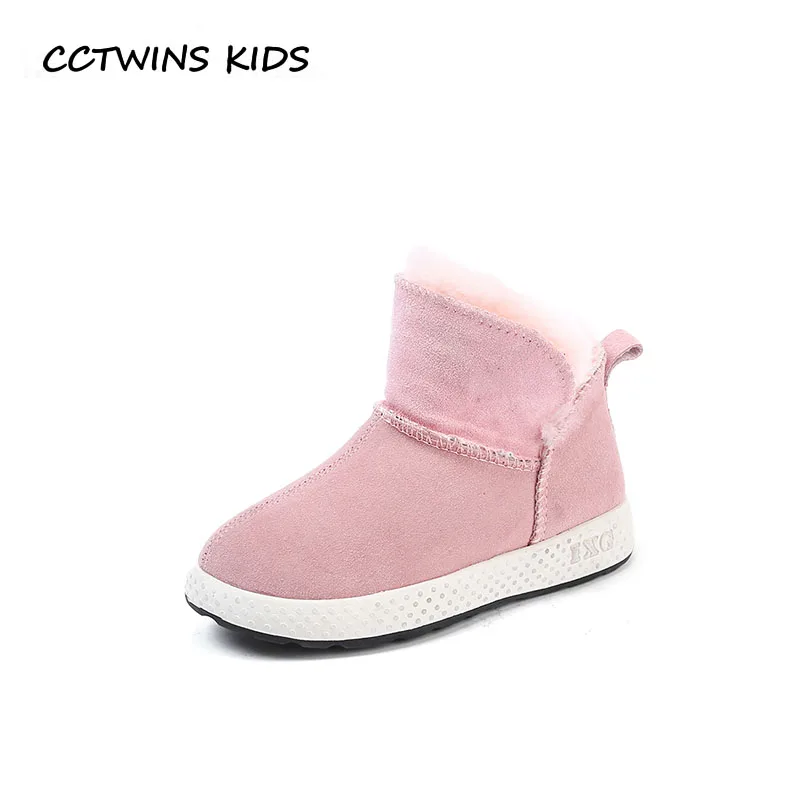 

CCTWINS KIDS 2018 Winter Boy Brand Warm Snow Boot Children Genuine Leather Shoe Baby Girl Fashion Black Ankle Boot CS1648