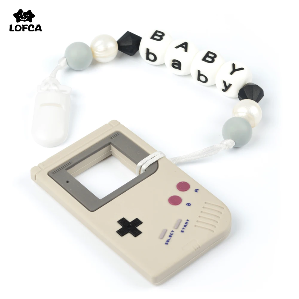 

Dummy Chain Gameboy Silicone Teether Pendant Infant Pacifier Clip Holder Single Loaded Soothie Teething Dummy Shower Gift Boys