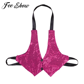 

Kids Children Halter Neck Shiny Sparkly Sequins Backless Vest Tops Waistcoat for Hip-hop Jazz Dance Stage Performance