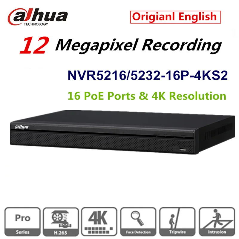 

DaHua Original English Version 32 Channel 1U 16PoE Ports 4K Network Video Recorder NVR5232-16P-4KS2 H.265
