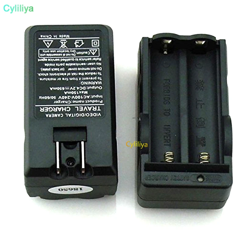 100 pcsDual AC 18650 перезаряжаемый аккумулятор зарядное устройство двойной тип США штекер зарядное устройство для 18650 Li-Ion 3,6 v& 3,7 v батарея с розничной коробкой