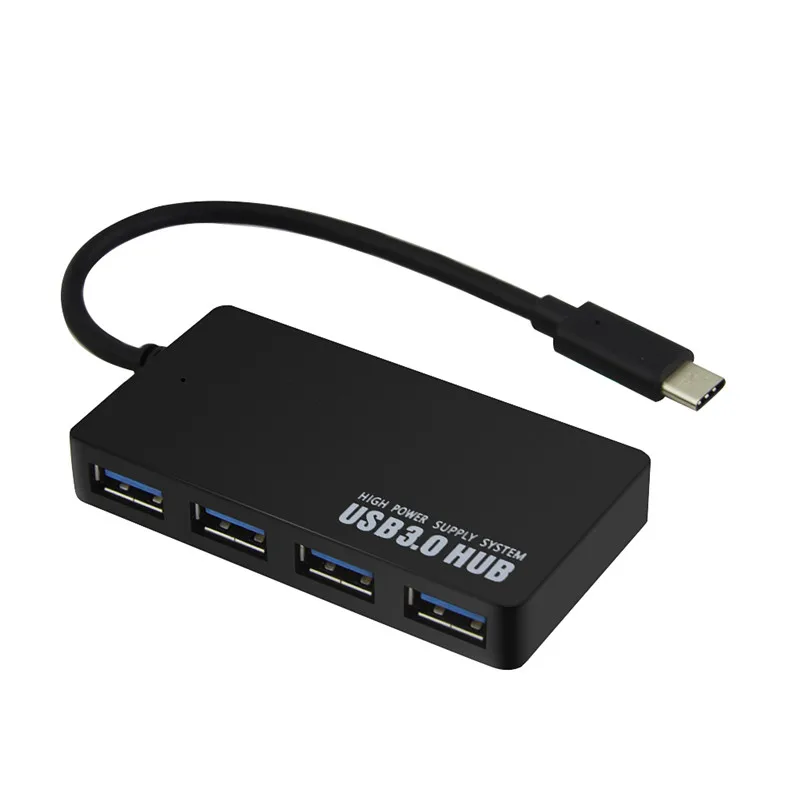 Горячая Распродажа USB-C концентратор 4 порта OTG USB 3,0 концентратор EU/AU/US/UK DC 5 в адаптер питания Тип C разветвитель для Macbook Xiaomi АКСЕССУАРЫ для ноутбуков - Цвет: HUB