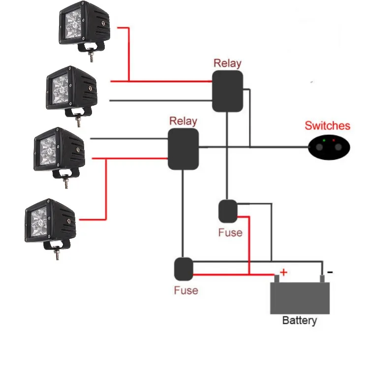 1pc Dual relay fuse Car truck Van Crane Autos Motorcycle ... 4x4 spotlight wiring diagram 