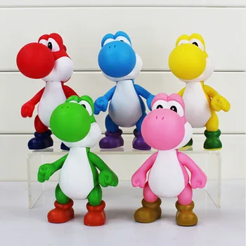 

10pcs/lot 5 inch 5colors Super Mario Bros Luigi Donkey Kong PVC Action Figures Yoshi Mario Toys