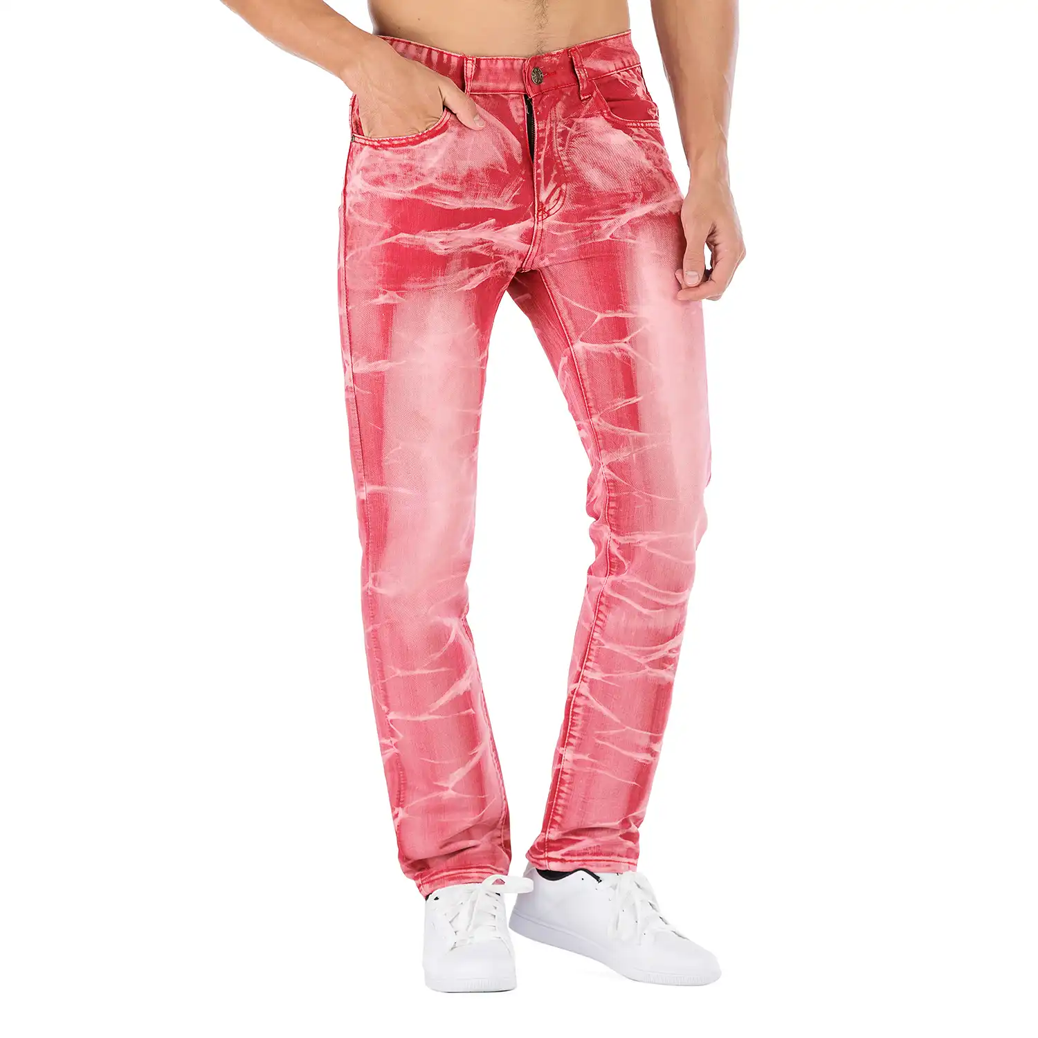 red skinny jeans male