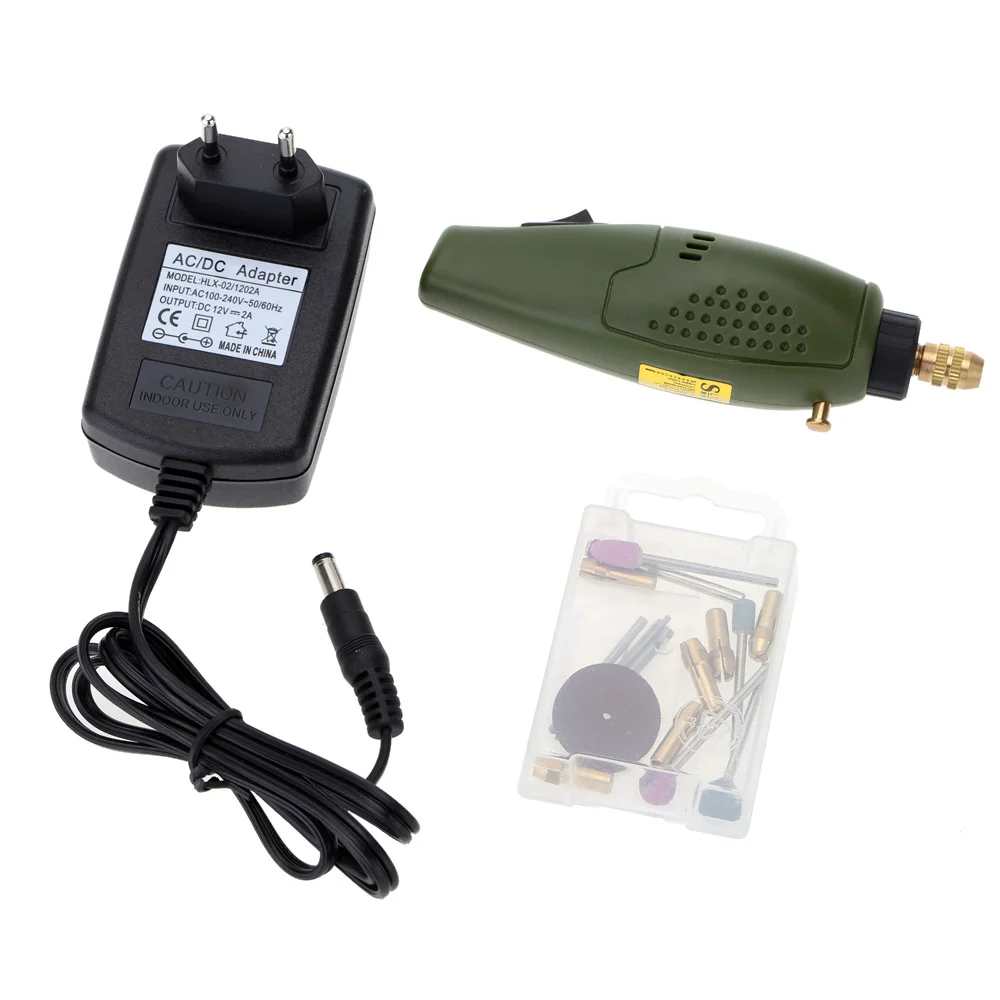 

Mini Electric Drill DIY Electric Grinder dremel drill 12V DC Grinding Set for Milling Polishing Drilling Cutting Engraving Kit