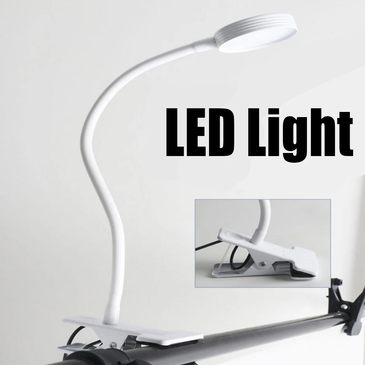 

360 Degree LED Desk Lamp Clip-on Table Book Pantio Light USB Rechargeable Desktop Makeup Eyebrow Eyeliner Tattoo Lamp With Clamp