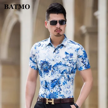 

Batmo 2019 new arrival summer printed casual men's shirt,fashion Floral shirt men ,plus-size M-7XL 3701