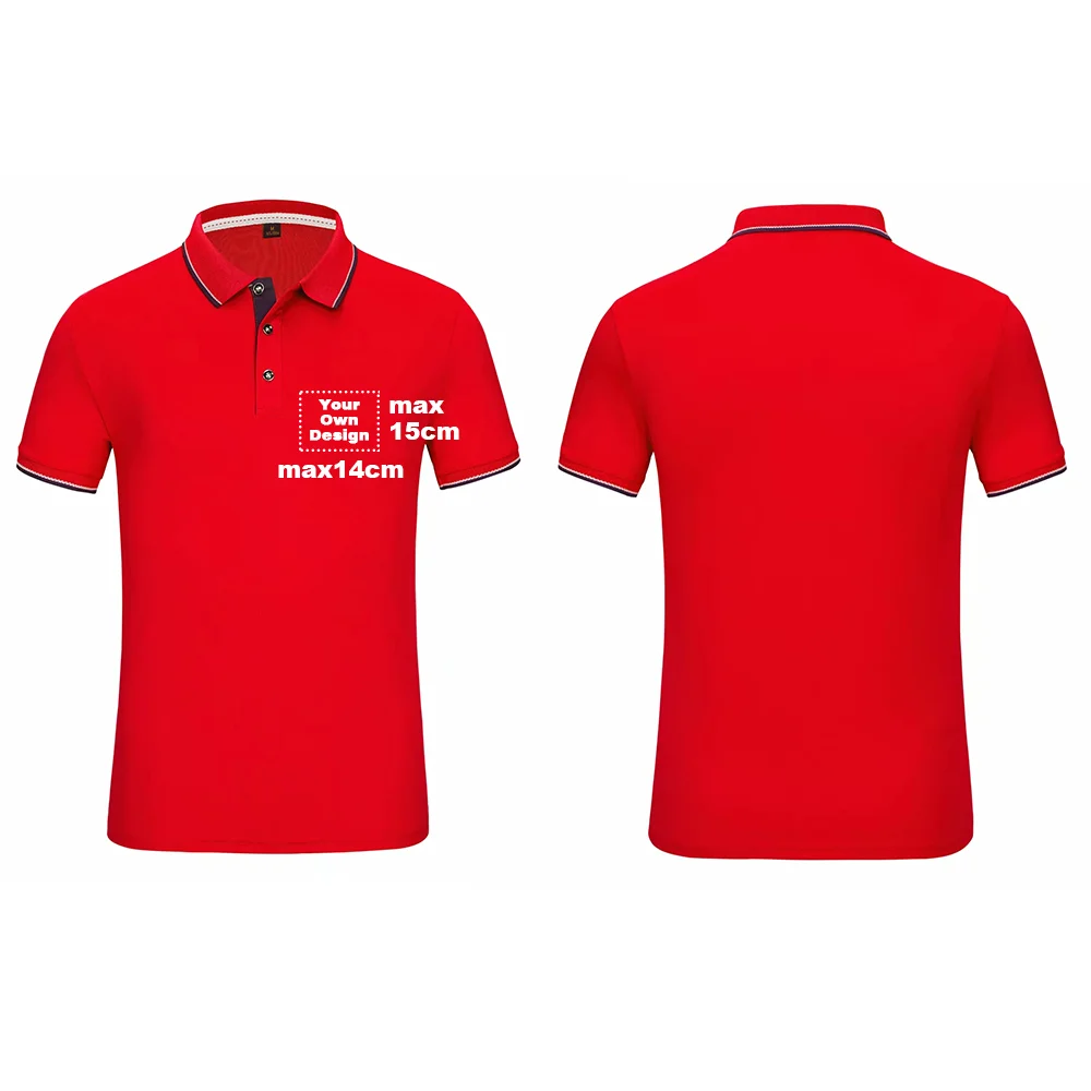 Ваш собственный дизайн Быстросохнущий бренд логотип/изображение на заказ мужские и женские рубашки-поло плюс размер рубашка поло мужская одежда 120 SA-8 - Цвет: HM-120-Red-1