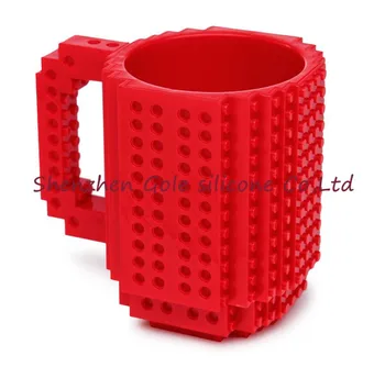 

Free Shipping 120pcs/lot Build-On Brick Mug Type Building Blocks Coffee Cup DIY Block Puzzle Mug