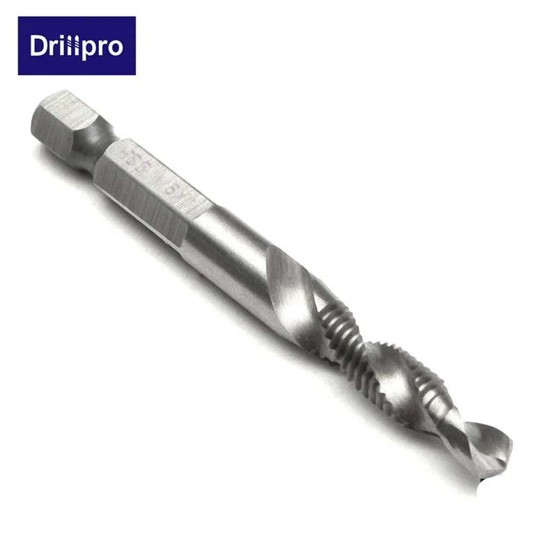 Drillpro 6 шт./компл. рука Метчик с шестигранным хвостовиком винт из быстрорежущей стали спираль точки нитки метрической зажигания сверла M3 M4 M5 M6 M8 M10 ручной инструмент