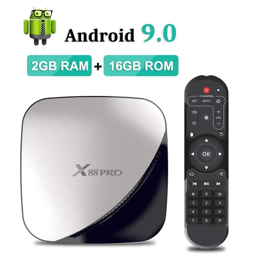 

Android 9.0 TV Box X88 Pro Rockchip RK3318 Quad Core H.265 Set Top Box 2.4G&5G Dual Wifi 4K HDR10 Home Media Player 3D Movies TV