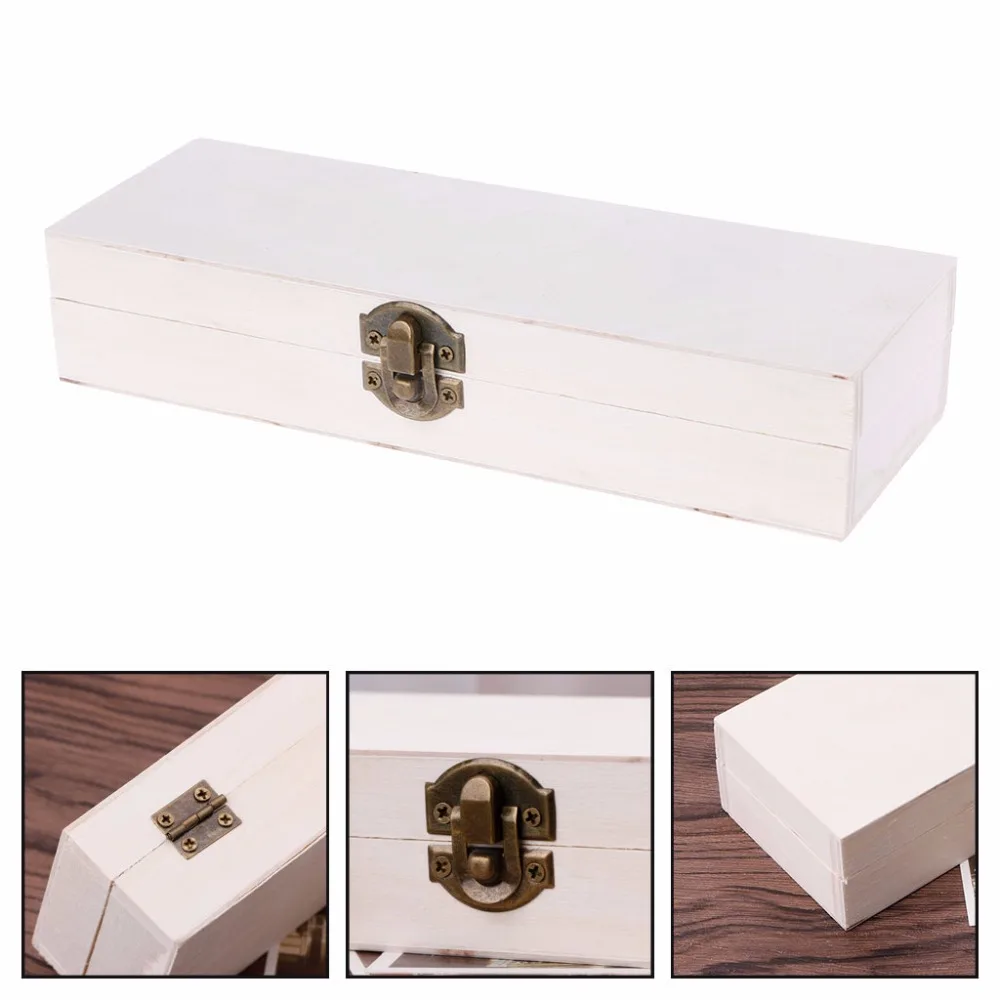 

Handmade Jewelry Storage Box Wood Lock Up Pen Case Pencil Organizer Crafts Case#H0VH# Drop shipping
