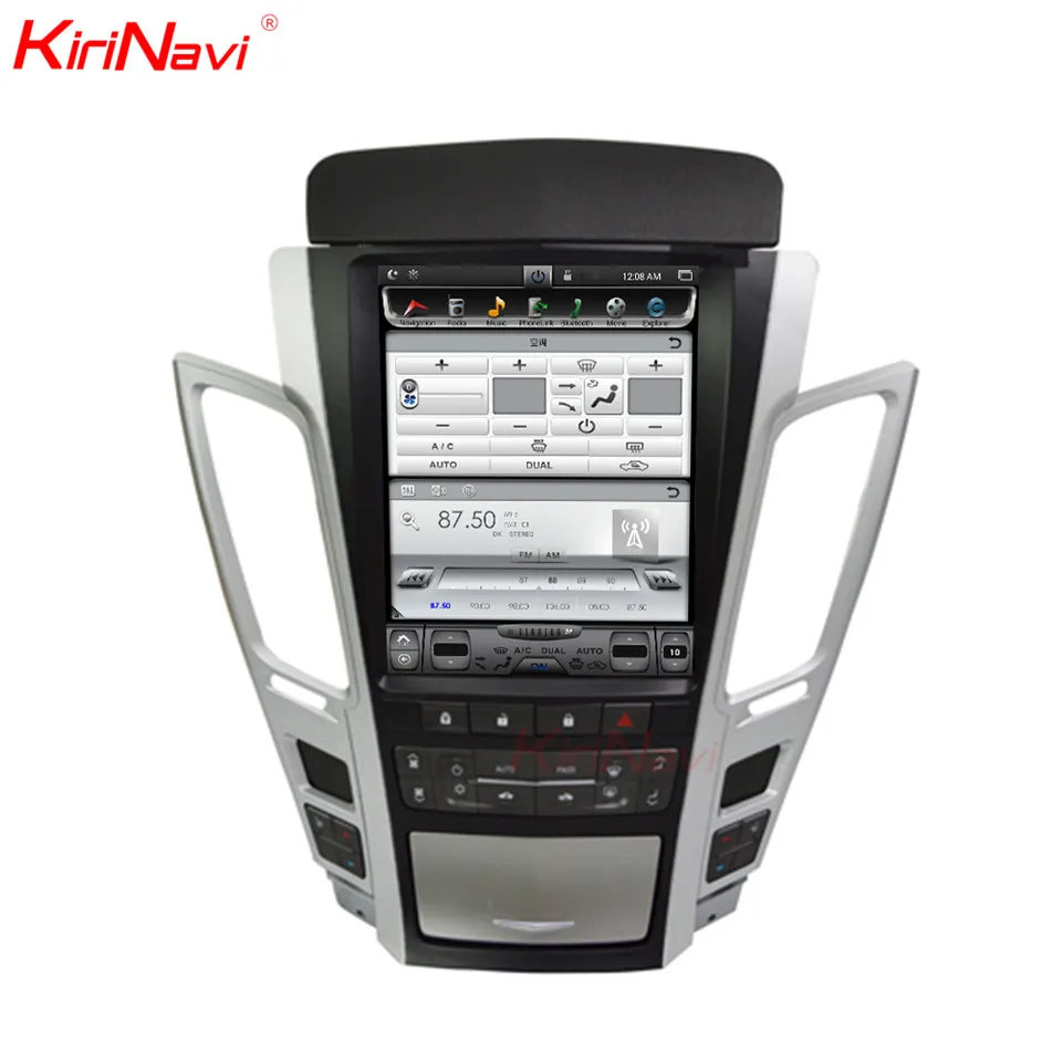 KiriNavi Telsa Style Vertical Screen 1 Din Android 8.1 10.4" Car Radio Gps Navigation For Cadillac CTS Old SRX Car Dvd Player 4G