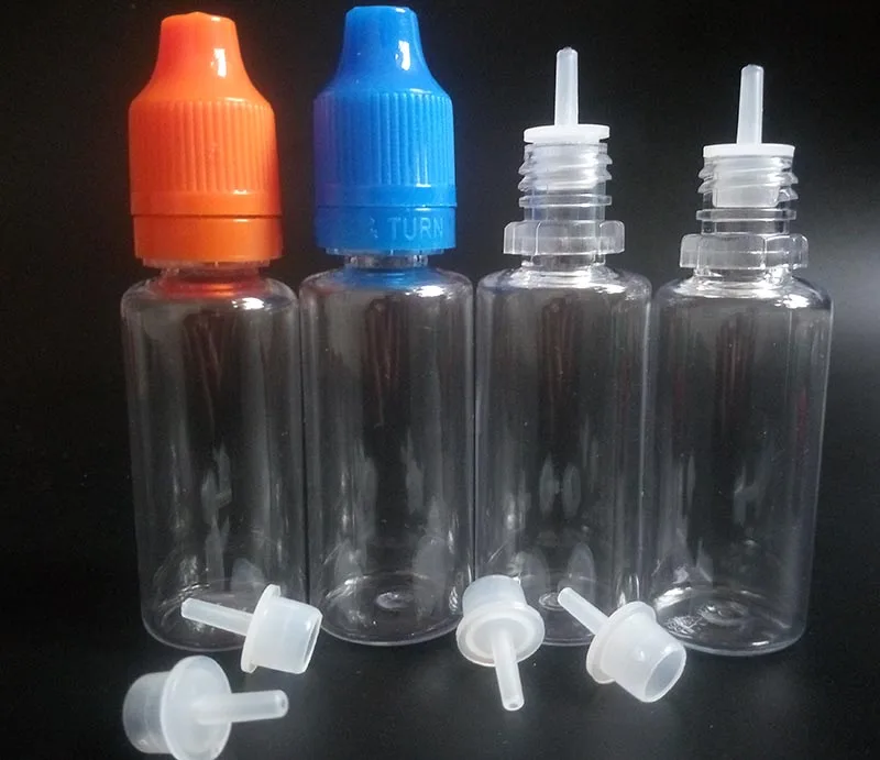 2000pcs Clear Pet Needle Bottle with Childproof Tamper Evident Caps