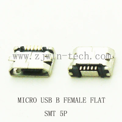 10 шт./лот 5Pin Micro USB 5pin длинный контактный SMD Разъем для мобильного телефона Mini USB jack PCB сварочная розетка плоский рот