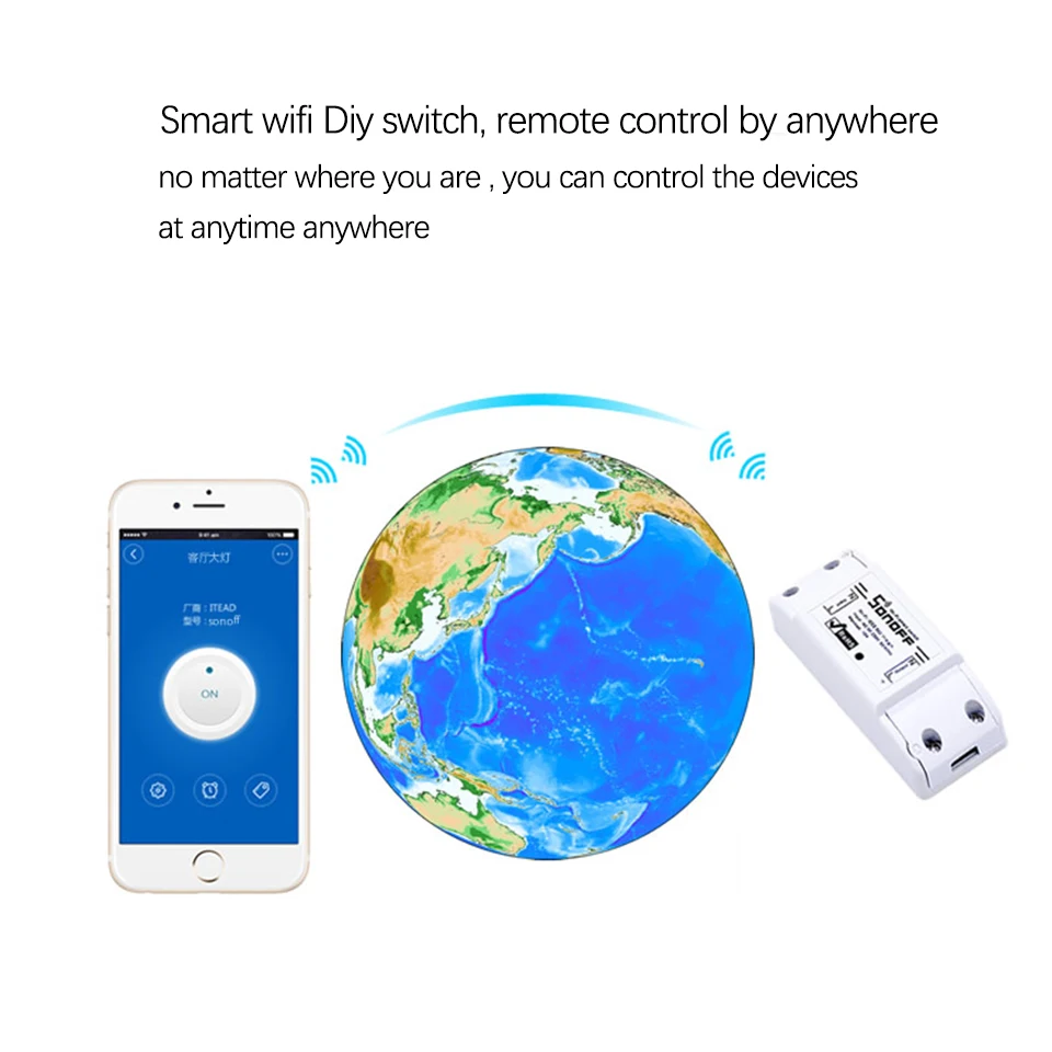 Itead Sonoff базовый Wifi переключатель DIY беспроводной пульт дистанционного управления Domotica светильник релейный модуль контроллер работа с Alexa Google home умный дом