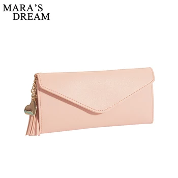 

Mara's Dream 2018 Women Wallets Purses Long Money Bags Hasp Coin Purse Card ID Holder Clutch Envelope Bag Tassels Heart Wallets