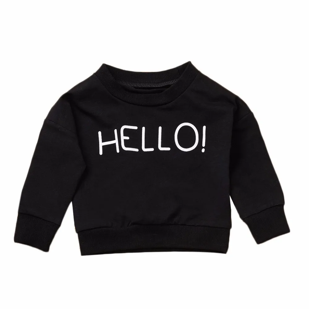 

Summer autumn Newborn Infant Baby Girl and boys Clothes Letter hello Print Long Sleeve T-shirt Tops