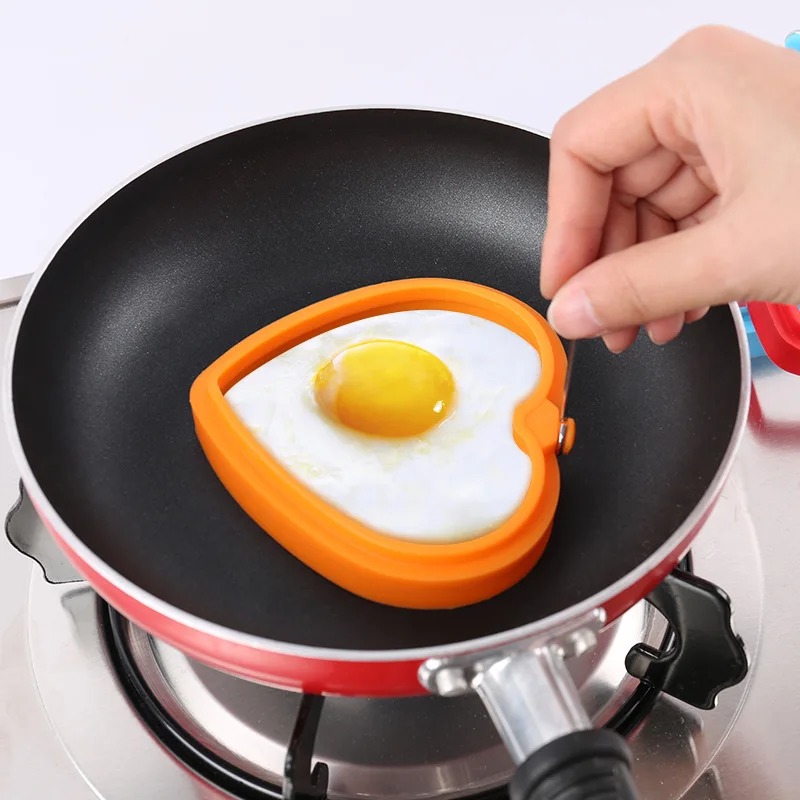 Heart shape Silicone Egg Ring Mold Egg Omelette Shaper Colorful Non-Stick Egg Tools Silicone Mold for Eggs Pancakes Cooking Tool (1)