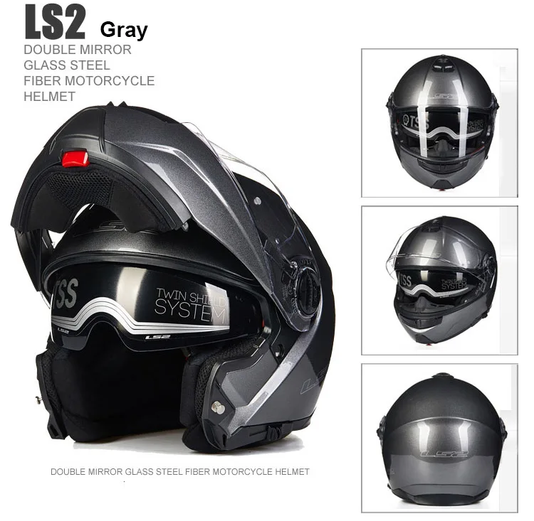 LS2 FF325 флип-ап мотоциклетный шлем двойной солнцезащитный объектив модульный мото rbike шлем Мужской полный лицо ECE гоночный мото шлемы