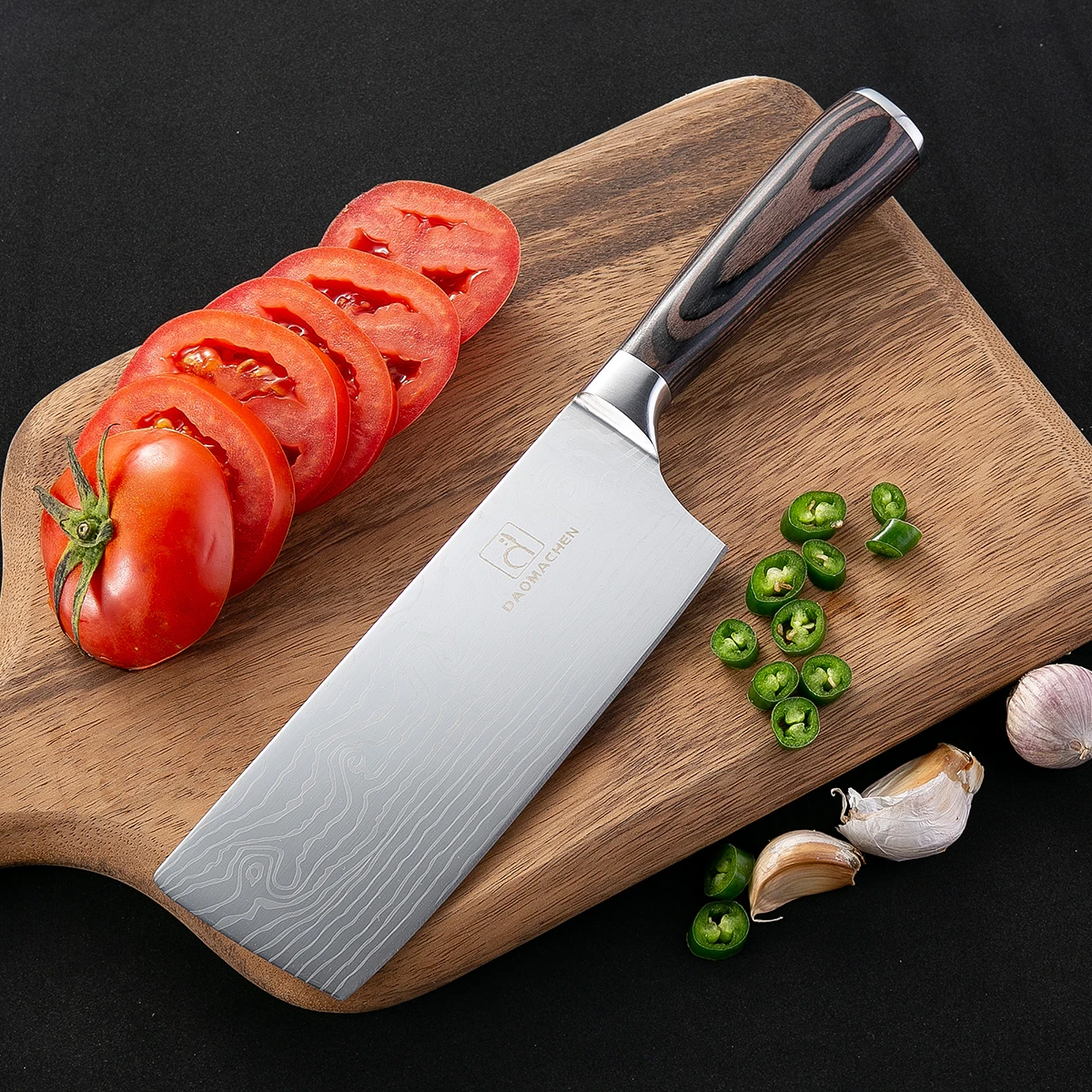 DAOMACHEN китайский нож из нержавеющей стали с деревянной ручкой 7cr17 высокоуглеродный резак профессиональный нож шеф-повара инструменты для приготовления пищи