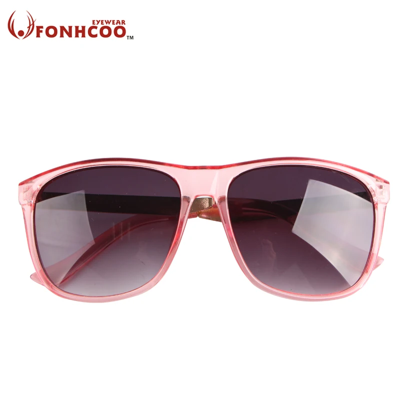2018 fonhcoo Брендовая Дизайнерская обувь новые модные солнцезащитные очки женские материал ПК очки красный серии прозрачный цвет UV400 лучи