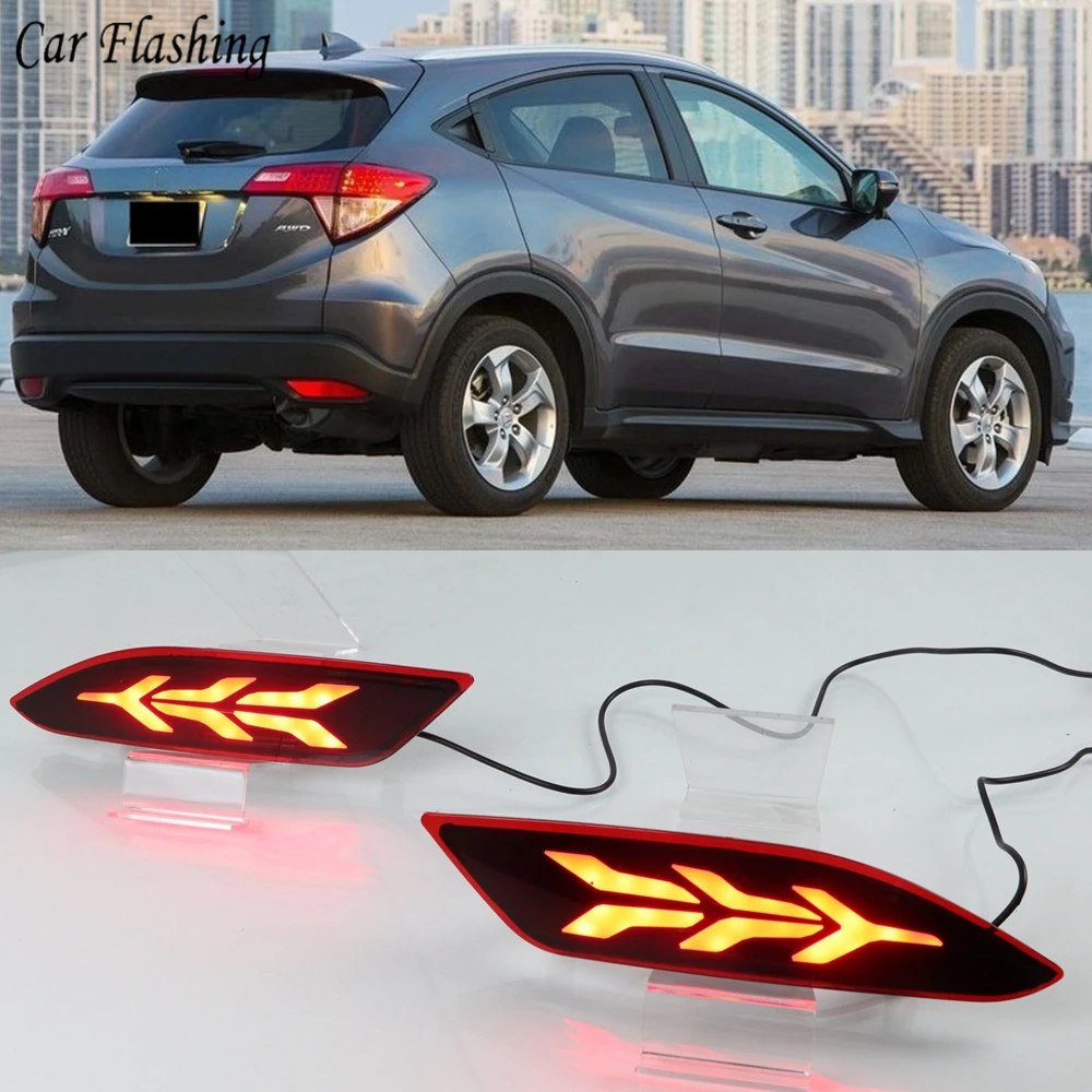 Multi-function LED For Honda HRV HR-V Rear Bumper Light Reflector Fog Lamp Brake Light Turning Signal Light