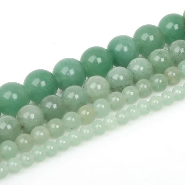 Green Aventurine 4/6/8/10 мм Натуральный Камень Бисер пурпурные аметисты бирюзой тигровый глаз Круглые бусины для самостоятельного изготовления ювелирных изделий браслет Цепочки и ожерелья - Цвет: Green Aventurine