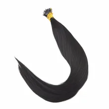 Full Shine I Tip Hair Extensions 0.8g Per Strand 50 Strands Pure Color 100%Remy Human Hair I Tip Hair Pre Bonded Hair Extensions