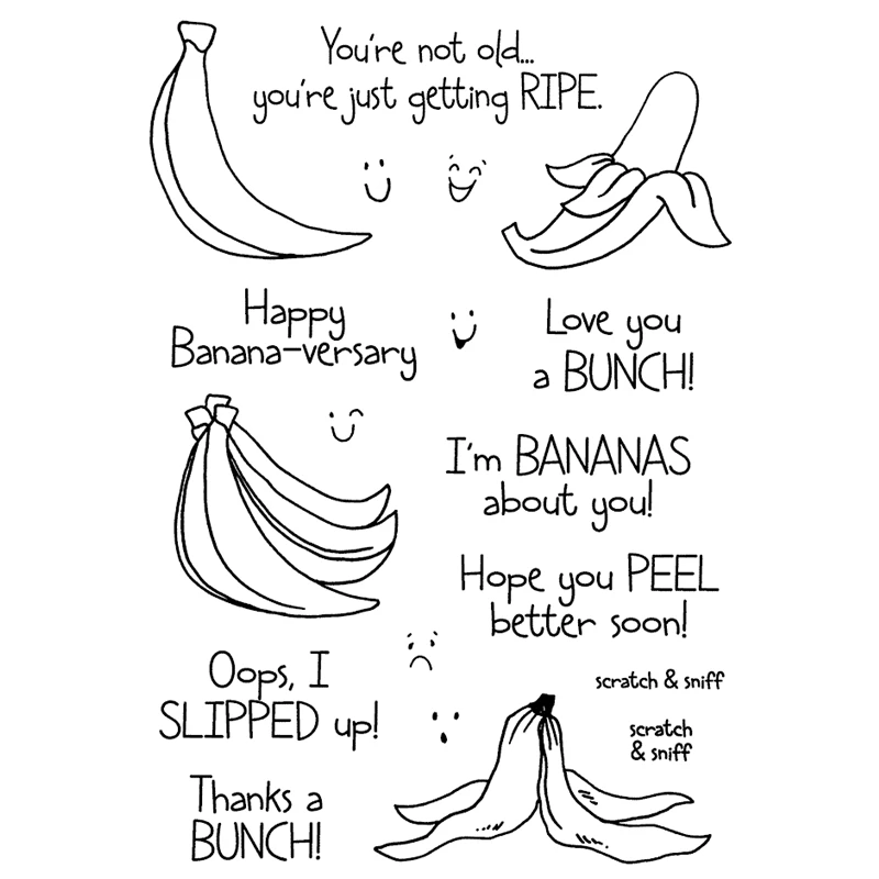 

Cute Banana Transparent Clear Silicone Stamp/Seal for DIY scrapbooking/photo album Decorative clear stamp sheets HEM80