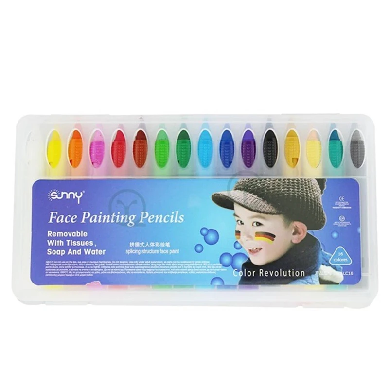 16 Colors Face Painting Pencils Splicing Structure Face Paint Crayon