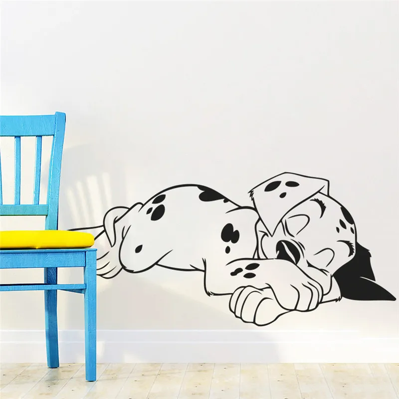 Bedroom Wall Stickers Sweet Dream Dalmatian Dogs Pet Puppy Wall Decal Mural Poster Children Nursery Kids Bedroom Decor