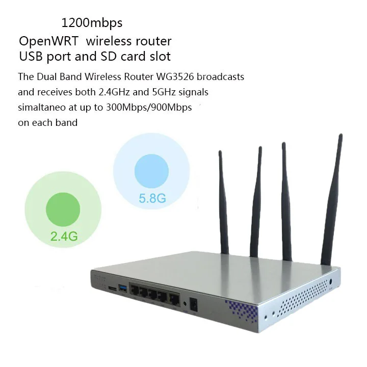 OpenWrt 1200 Мбит/с беспроводной маршрутизатор двухдиапазонный 802.11AC гигабитный Wifi маршрутизатор чипсет MT7621A Ruter 4* 5dBi антенна английская прошивка