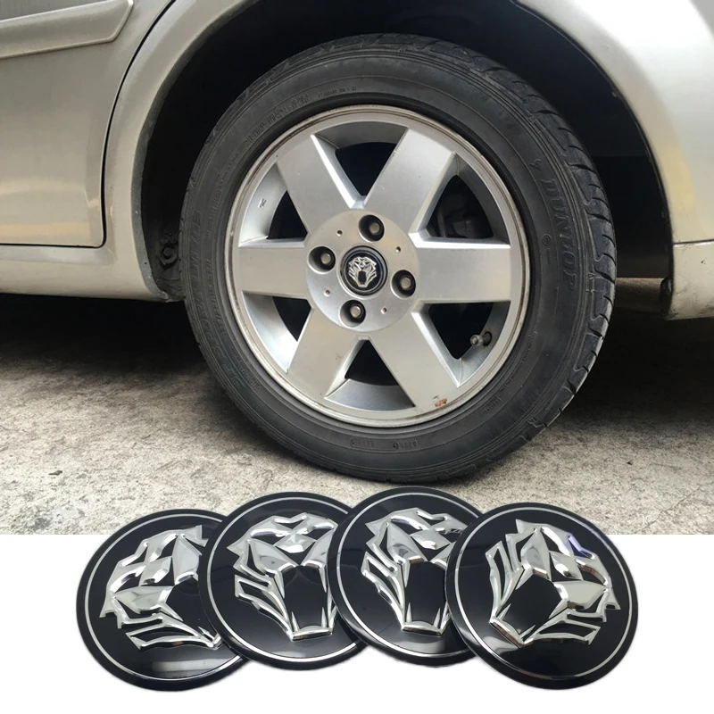 Buy 4PCS 56MM Car Wheel Hub Center Cap Sticker Aluminium Lion Howling Auto