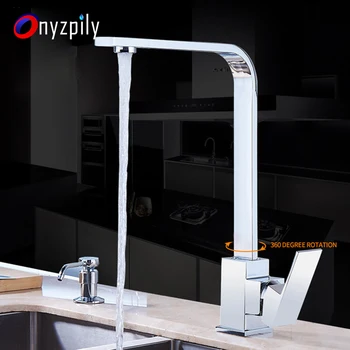 

Kitchen Faucet Chrome Brass Deck Kitchen Sinks Faucet High Arch 360 Degree Rotating Swivel Cold Hot Mixer Water Tap