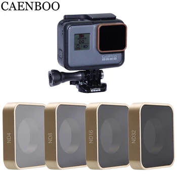 

CAENBOO Action Camera Filter Neutral Density ND4 8 16 32 Waterproof Outdoor Glass Diving For Gopro Hero 6/5 Black 2018 4in1 Set
