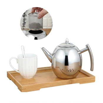 

Stainless Steel Water Kettle Hotel Tea Pot Thicker With Filter Hotel Coffee Pot Restaurant Induction Cooker Tea Kettle