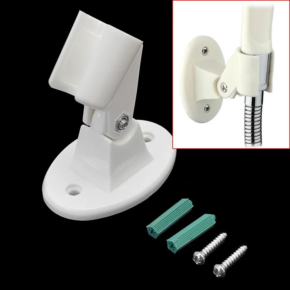ABS Adjustable Handheld Shower Head White Holder Wall Mount Fixed