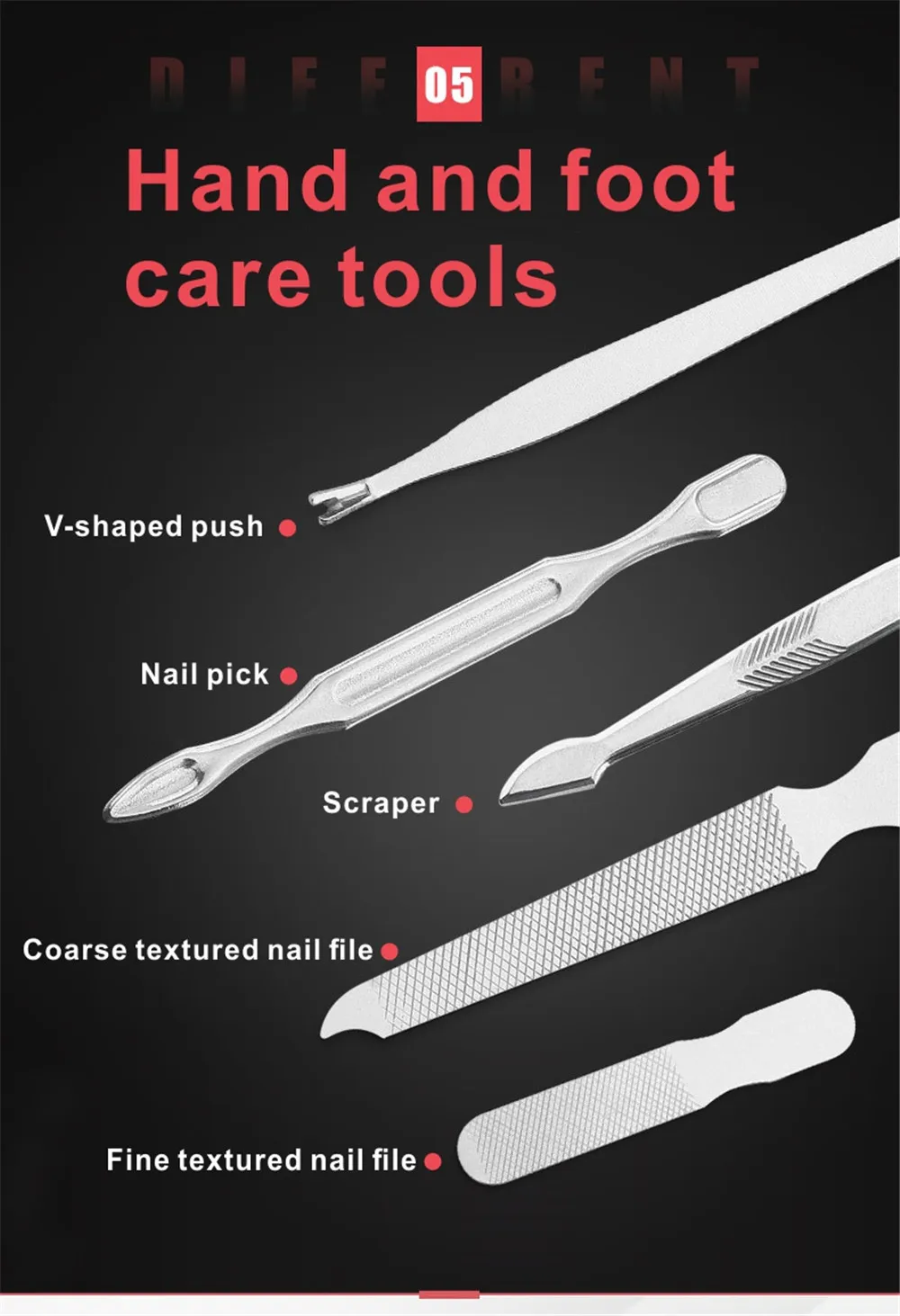 Conjunto de Manicure em Aço Profissional de Cortador de Unhas Ferramentas de Pedicure 18 em 1 Inoxidável Encravado Kit 16 Cheap Conjuntos e kits