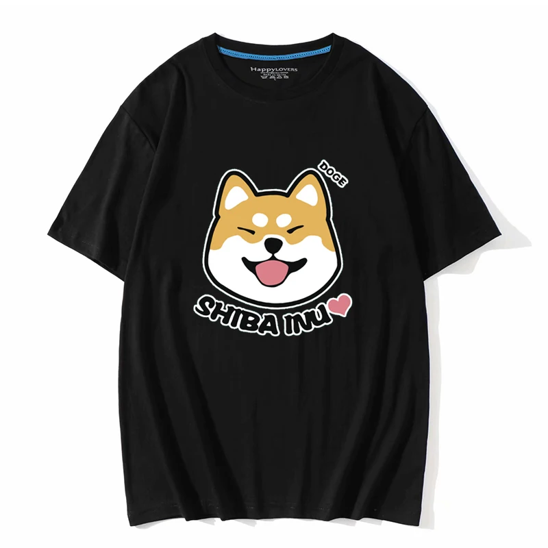 

Kawaii Cute Shiba Inu Doge Printed t shirt men male cool T-shirt Casual Cotton Tops tee shirt camisas mujer Tee
