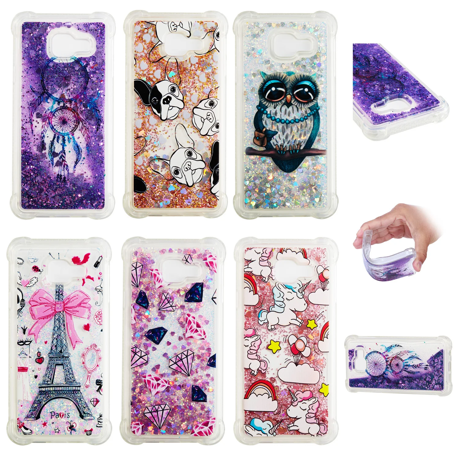 Dynamic Liquid Glitter Sand Soft TPU Case For Samsung Galaxy A3 2016 A310 SM-A310 Cover Quicksand Mobile Phone Shell |